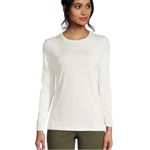 Lands End Long Sleeve Shirt White - Picture 1 of 6